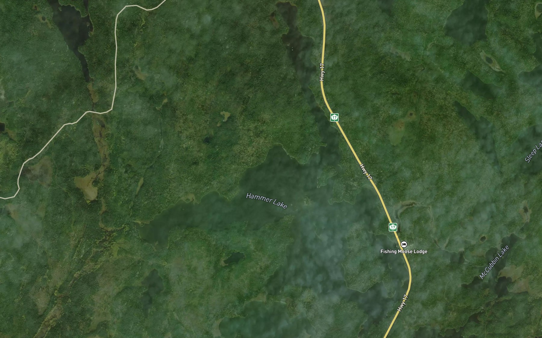 Satellite map of the Hammer Lake