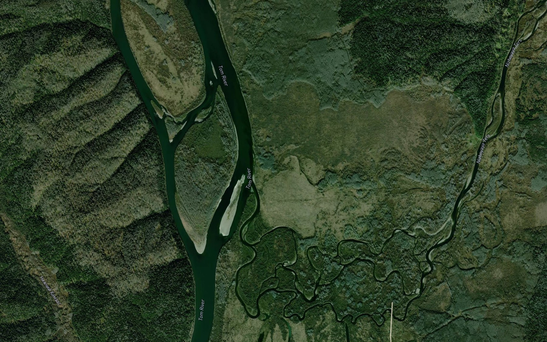 Satellite map of the Nizhnyaya Ters'