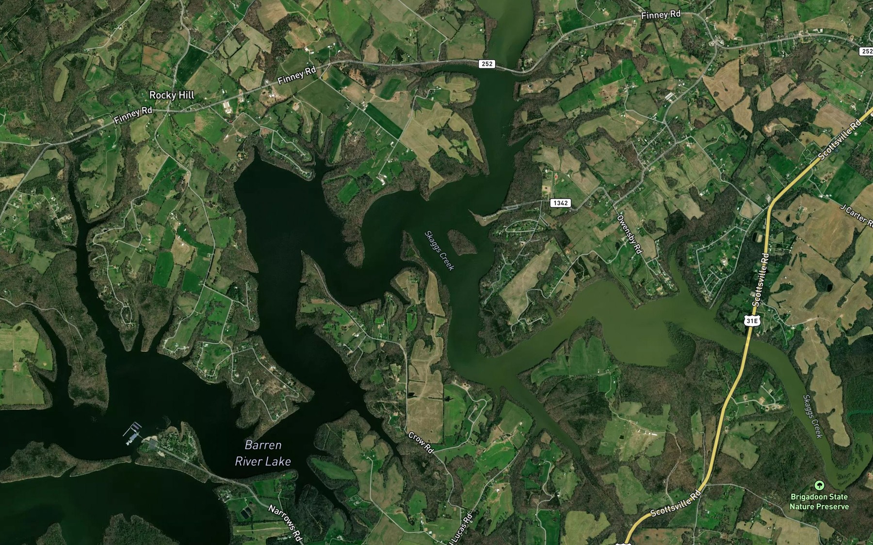 Satellite map of the Beaver Creek
