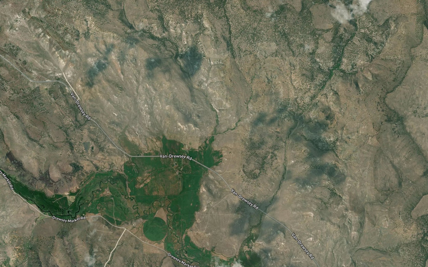 Satellite map of the Coal Mine Creek