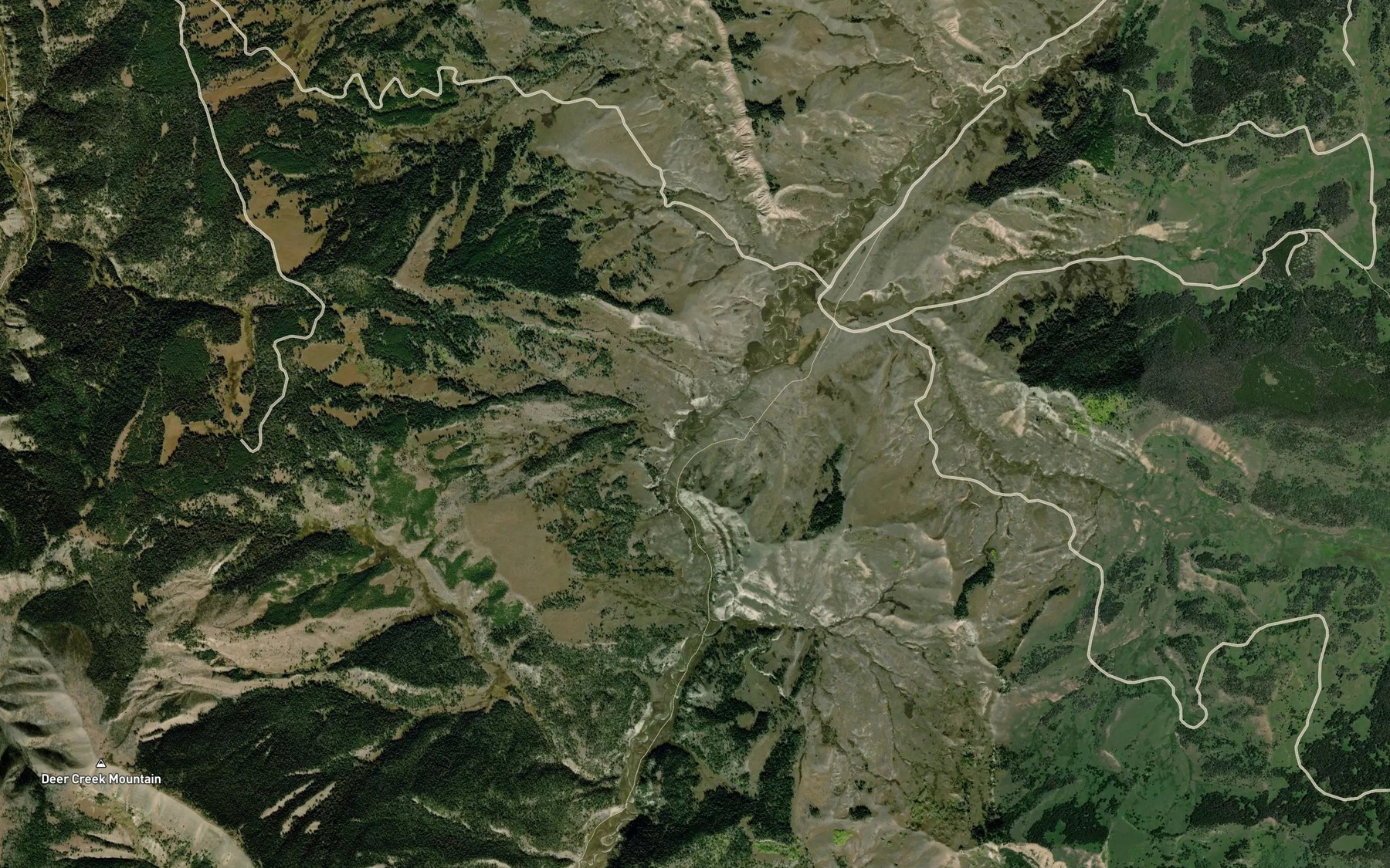 Satellite map of the Cavy Creek