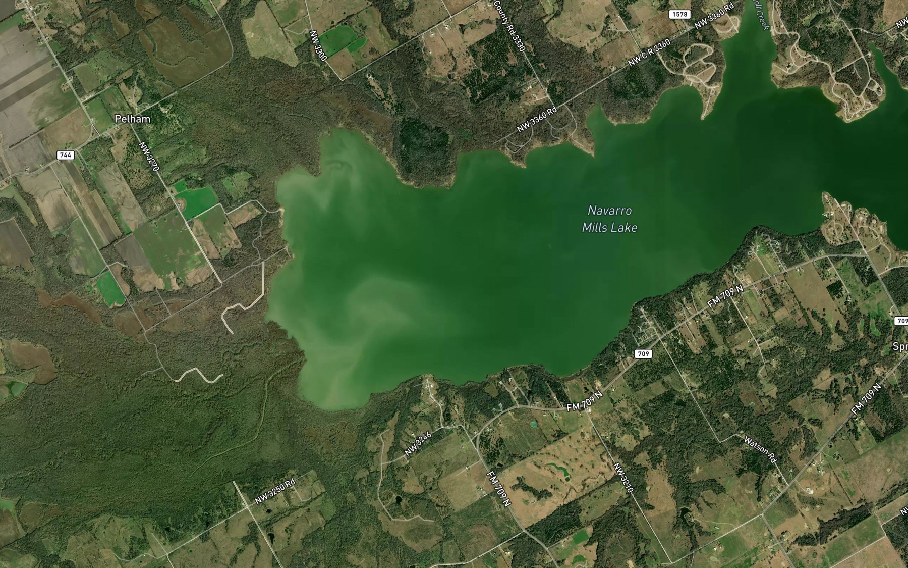 Satellite map of the Ash Creek