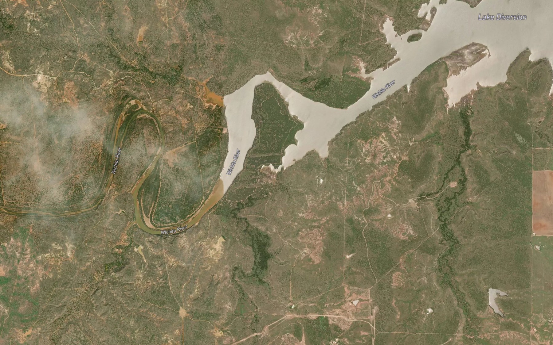 Satellite map of the Boggy Creek