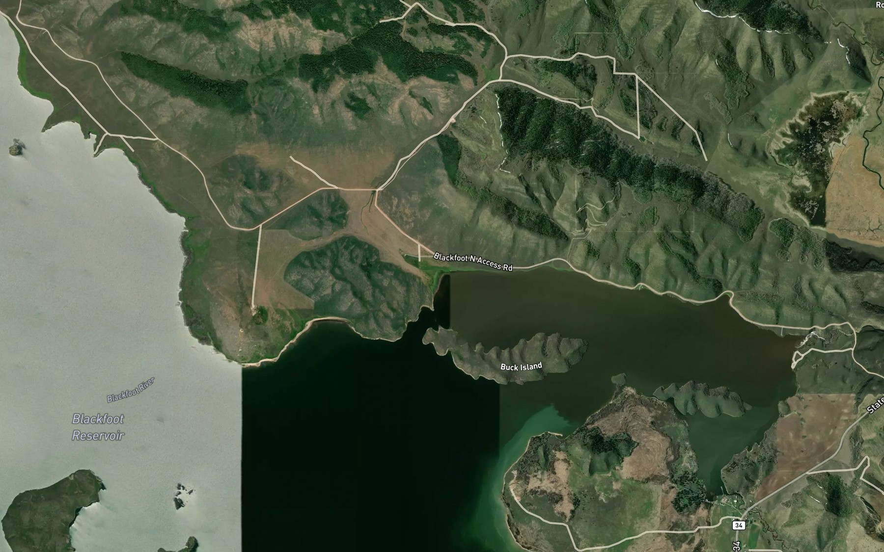 Satellite map of the Collett Creek