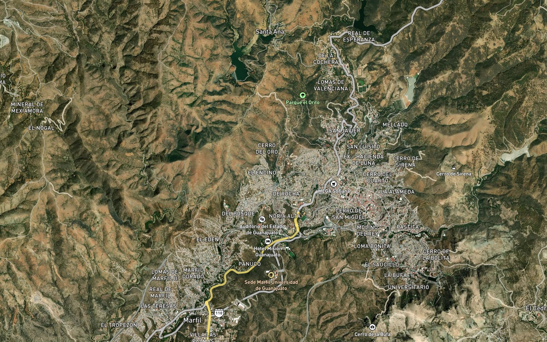 Satellite map of the La Quinta