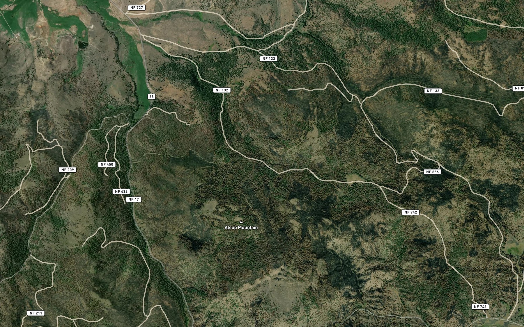 Satellite map of the Alsup Spring