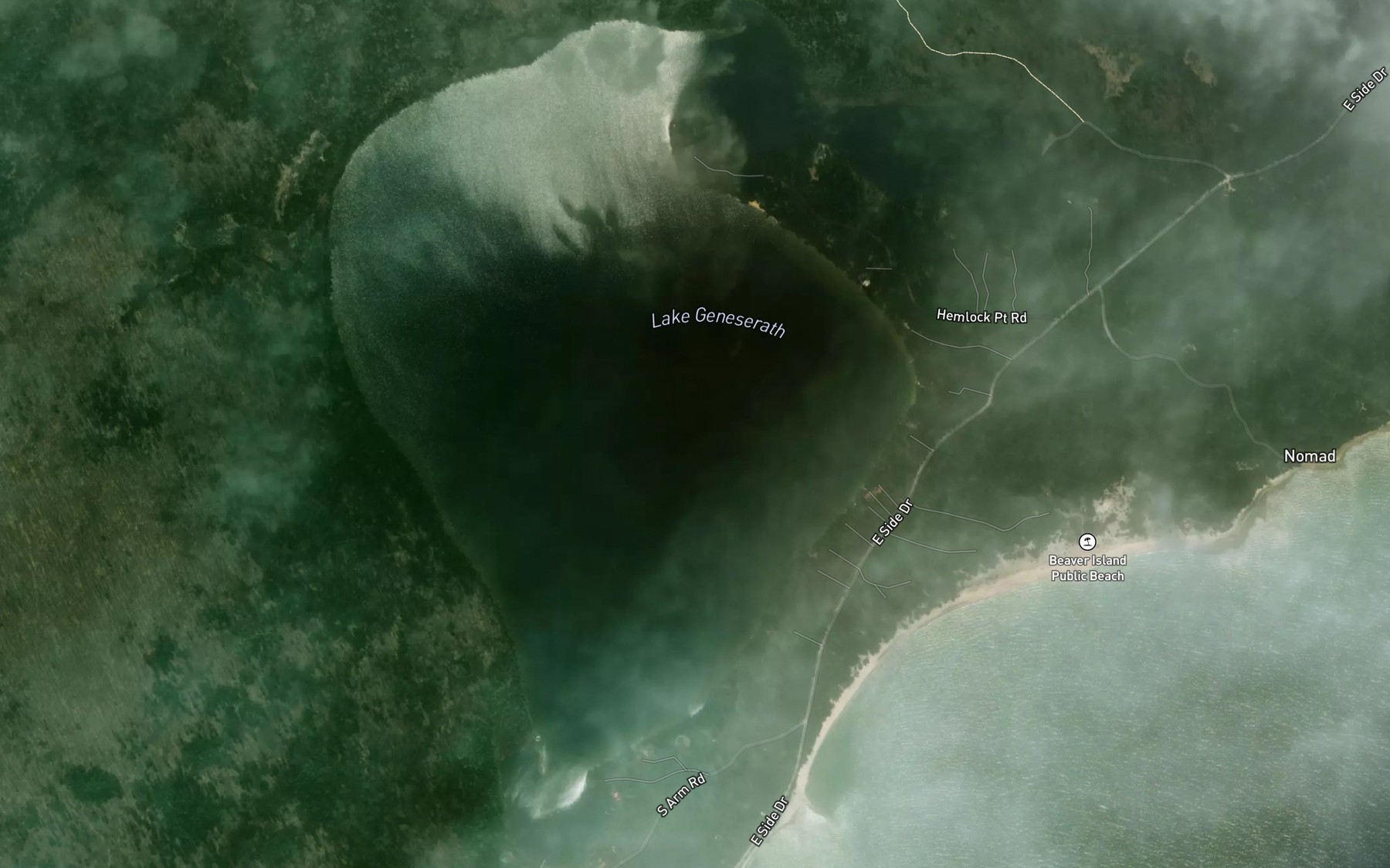 Satellite map of the Lake Geneserath
