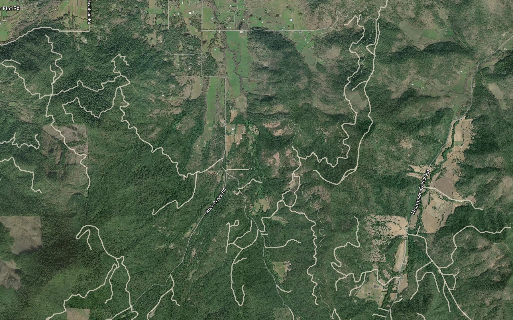 Satellite map of the Rock Creek