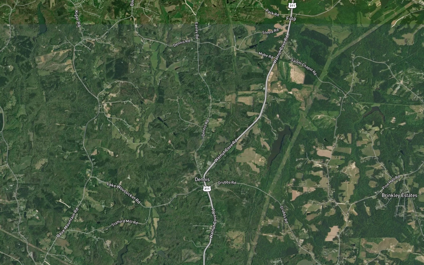 Satellite map of the Morgan Pond