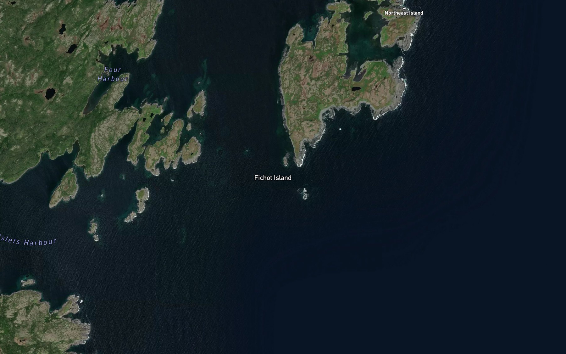 Satellite map of the Fischot Channel