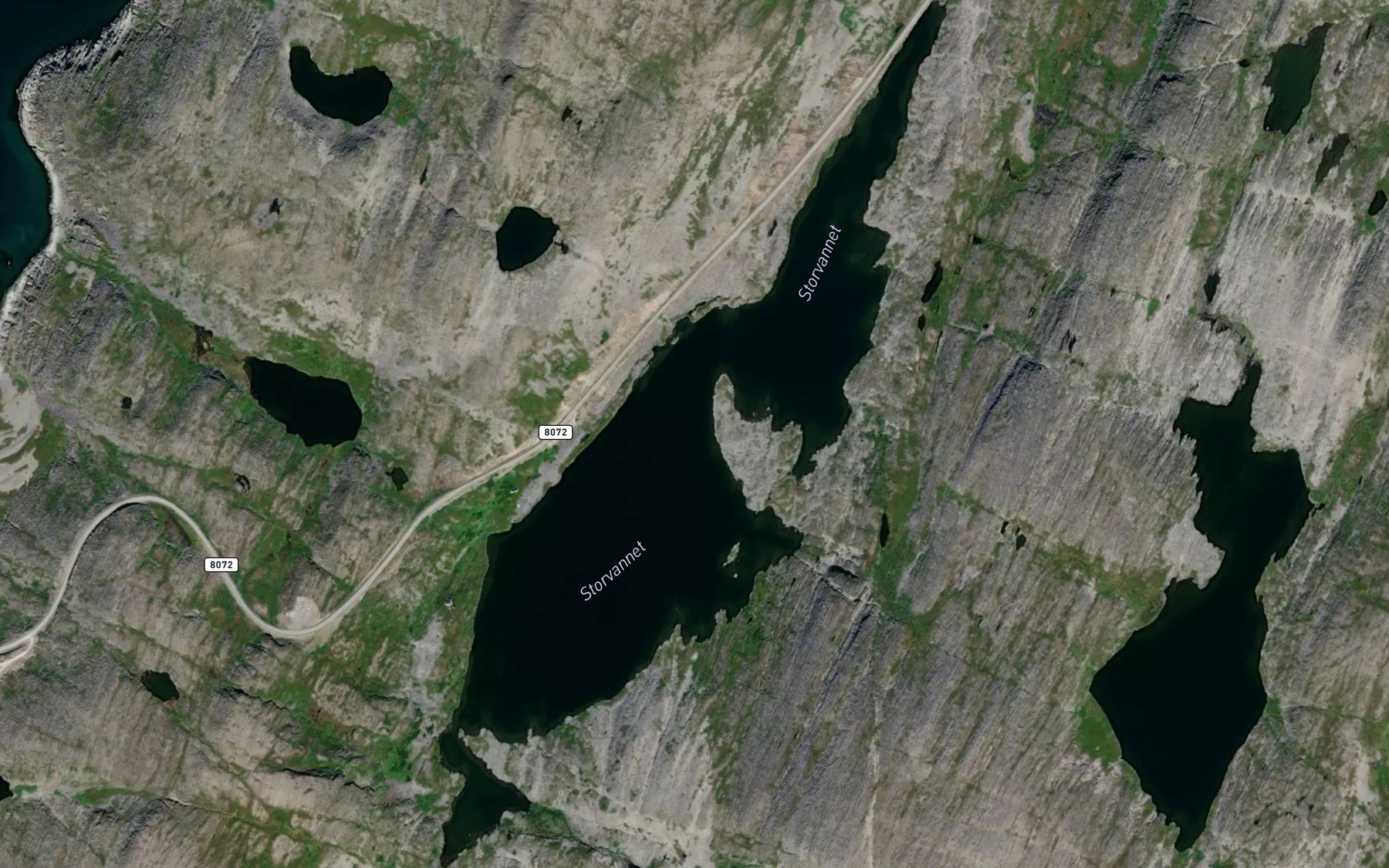 Satellite map of the Storvatnet