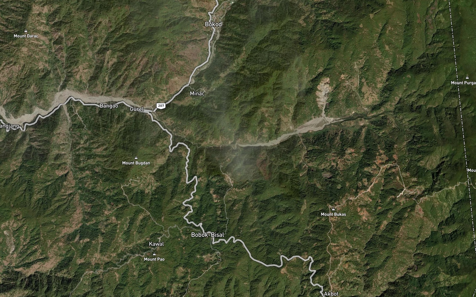 Satellite map of the Maidit Creek