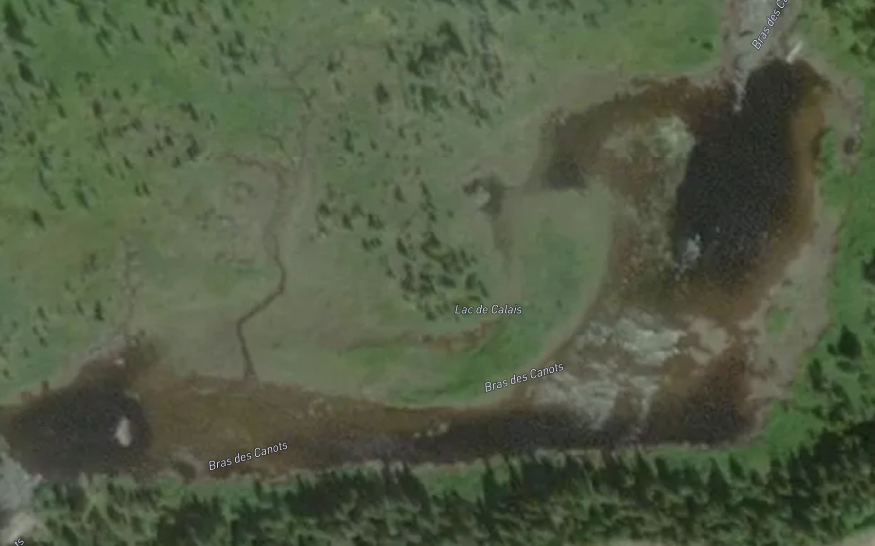 Satellite map of the Lac de Calais