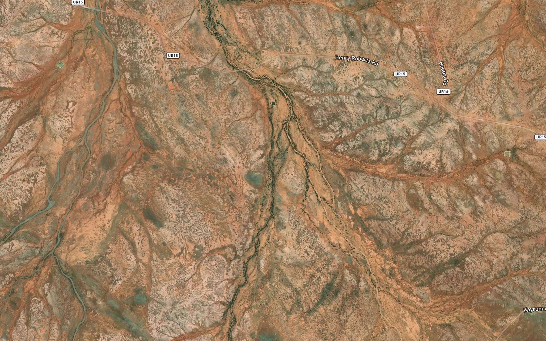 Satellite map of the Boshy Creek