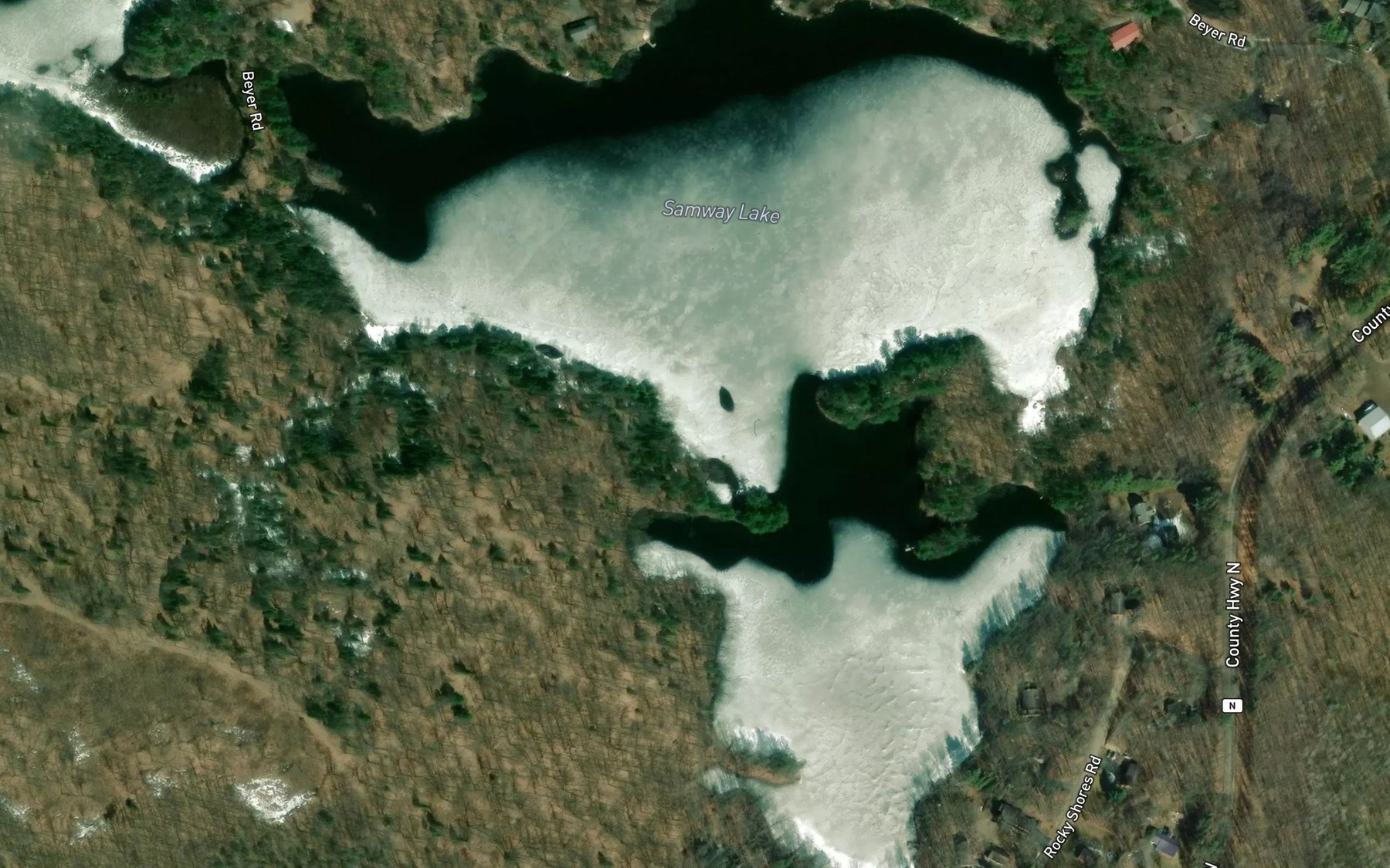 Satellite map of the Lake Samway