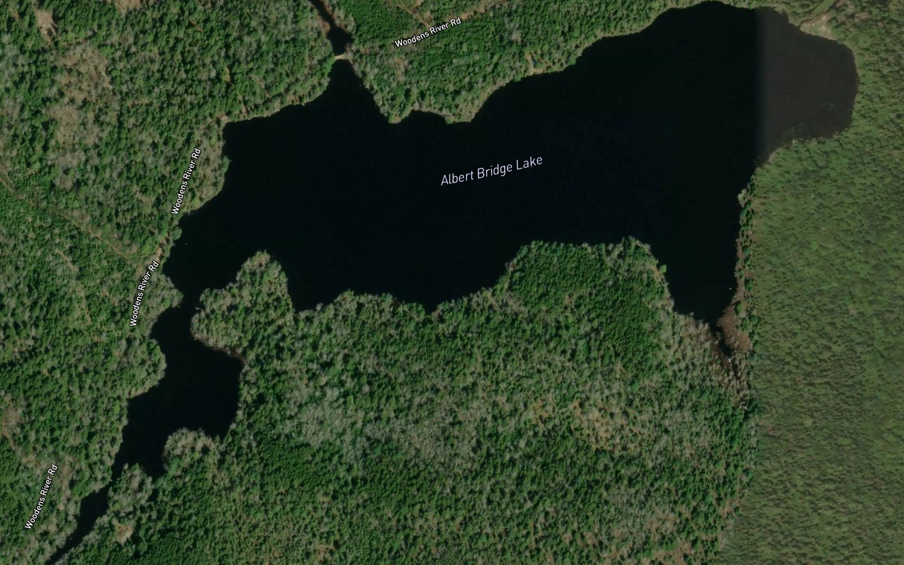 Satellite map of the Albert Bridge Lake