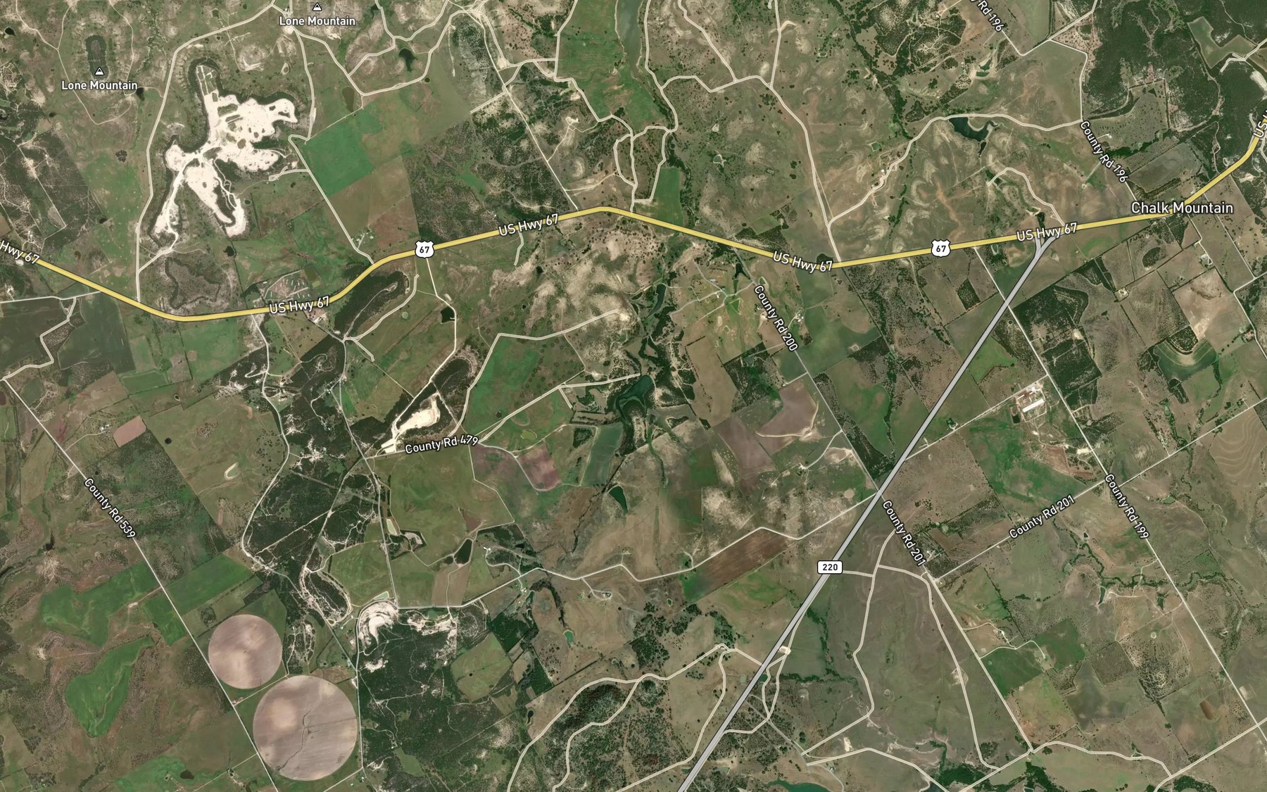 Satellite map of the Chimney Lake
