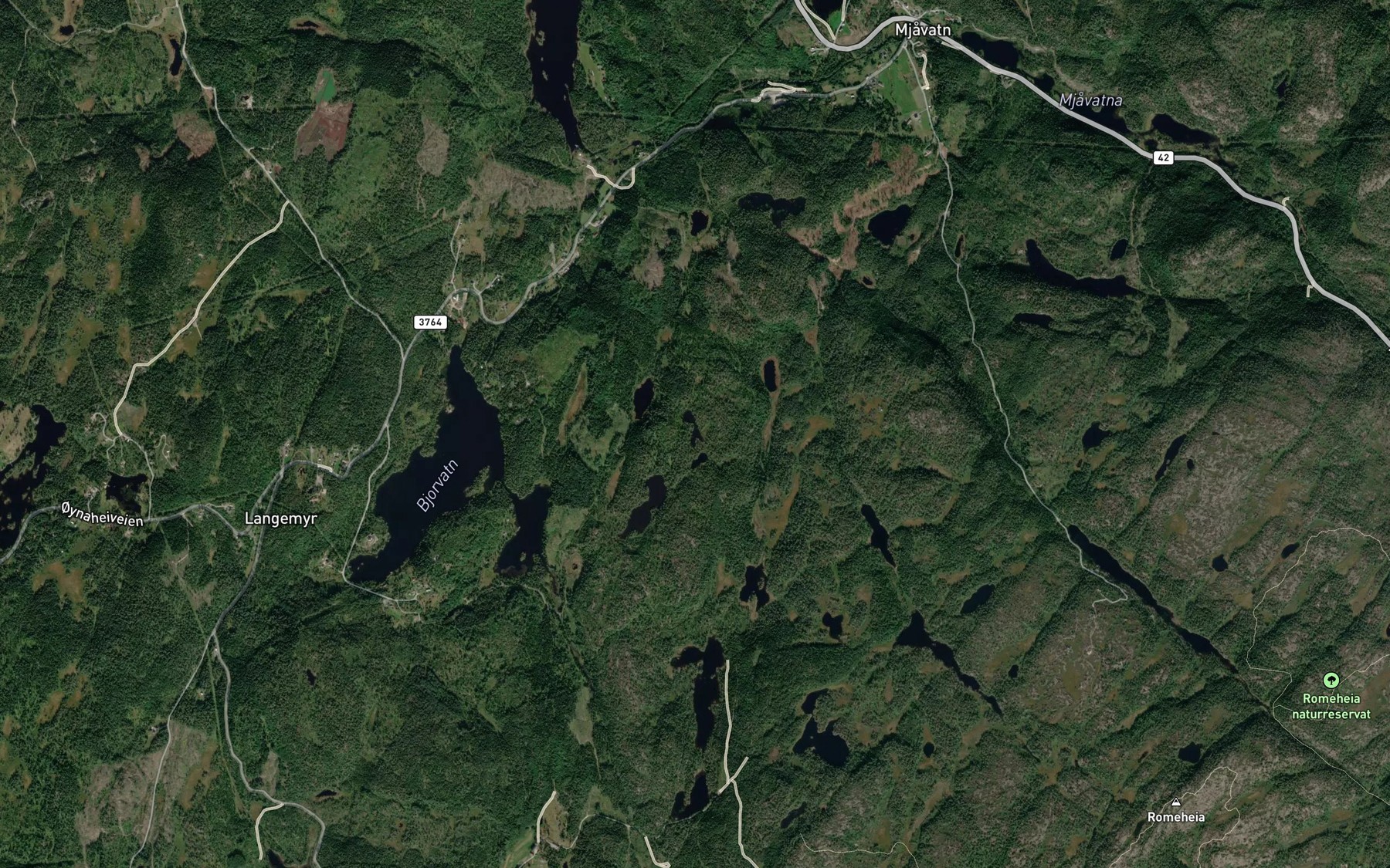 Satellite map of the Tveitjennene