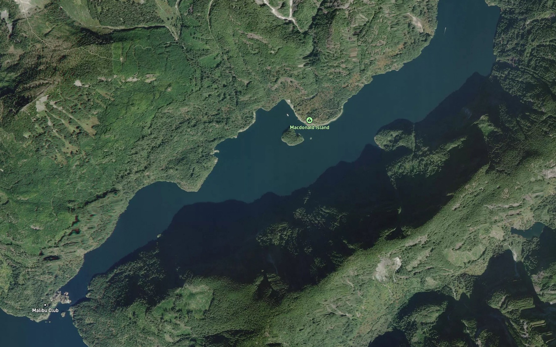 Satellite map of the Princess Louisa Inlet