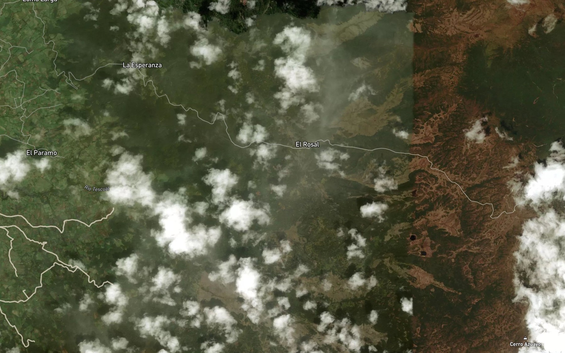 Satellite map of the Quebrada Bellavista