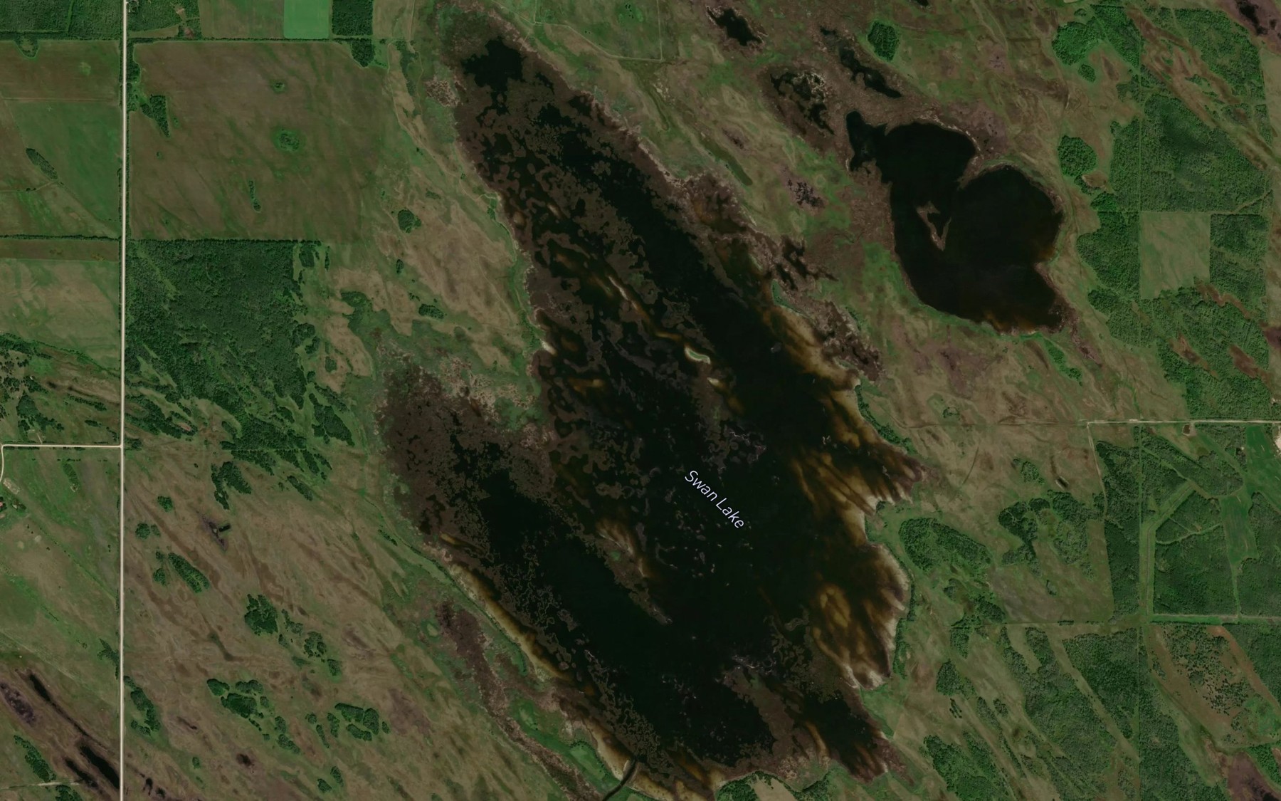 Satellite map of the Swan Lake