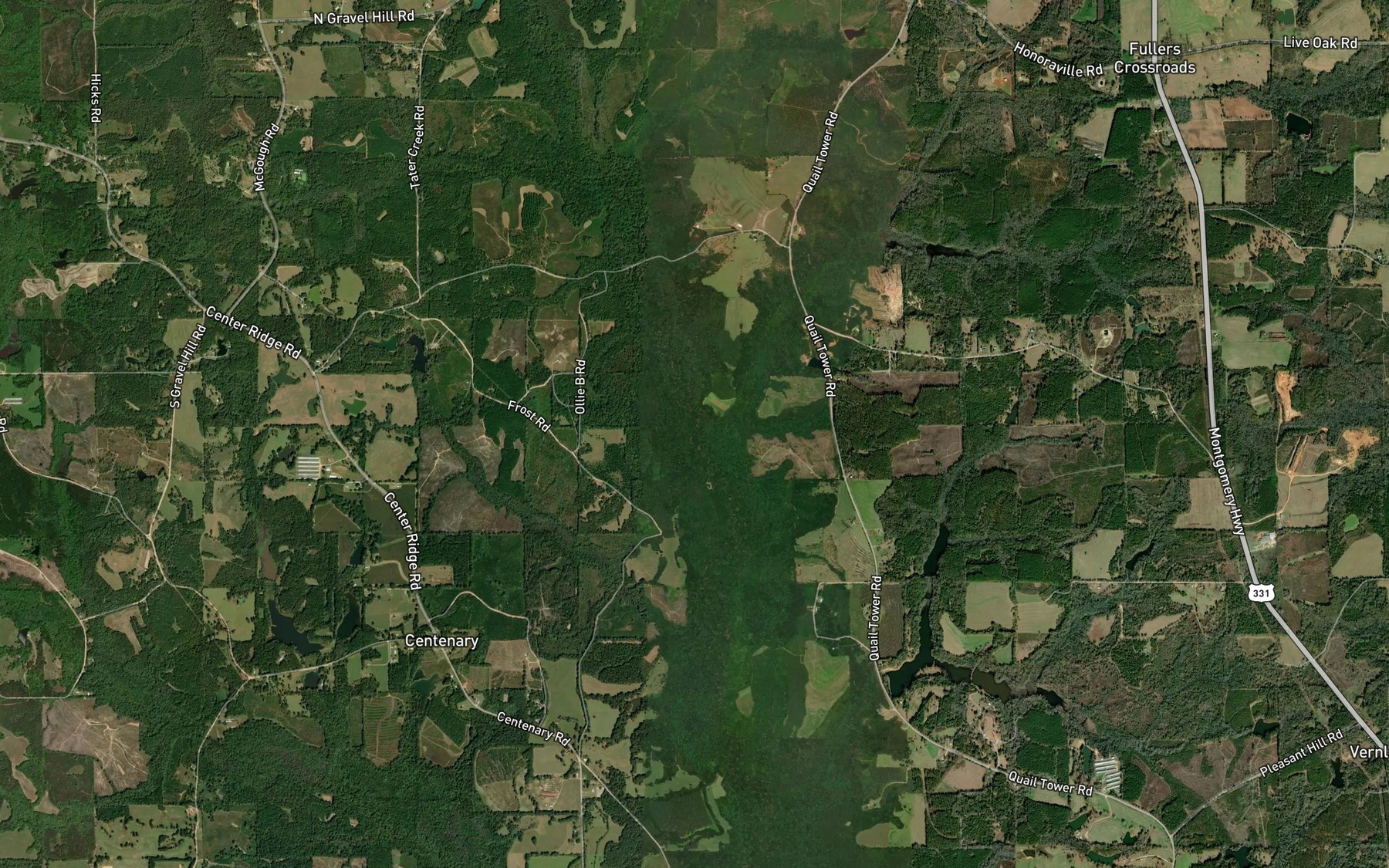 Satellite map of the Mill Creek