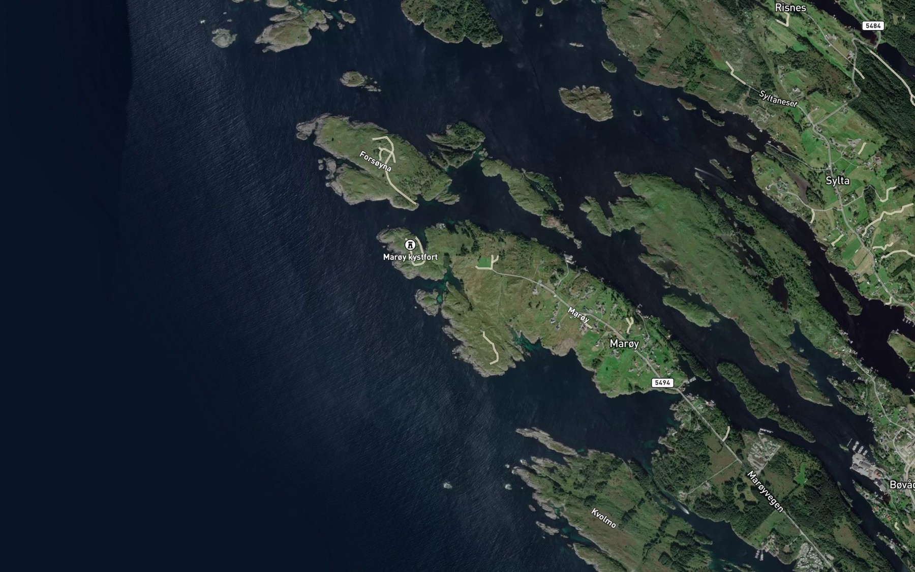 Satellite map of the Hestholmvagen