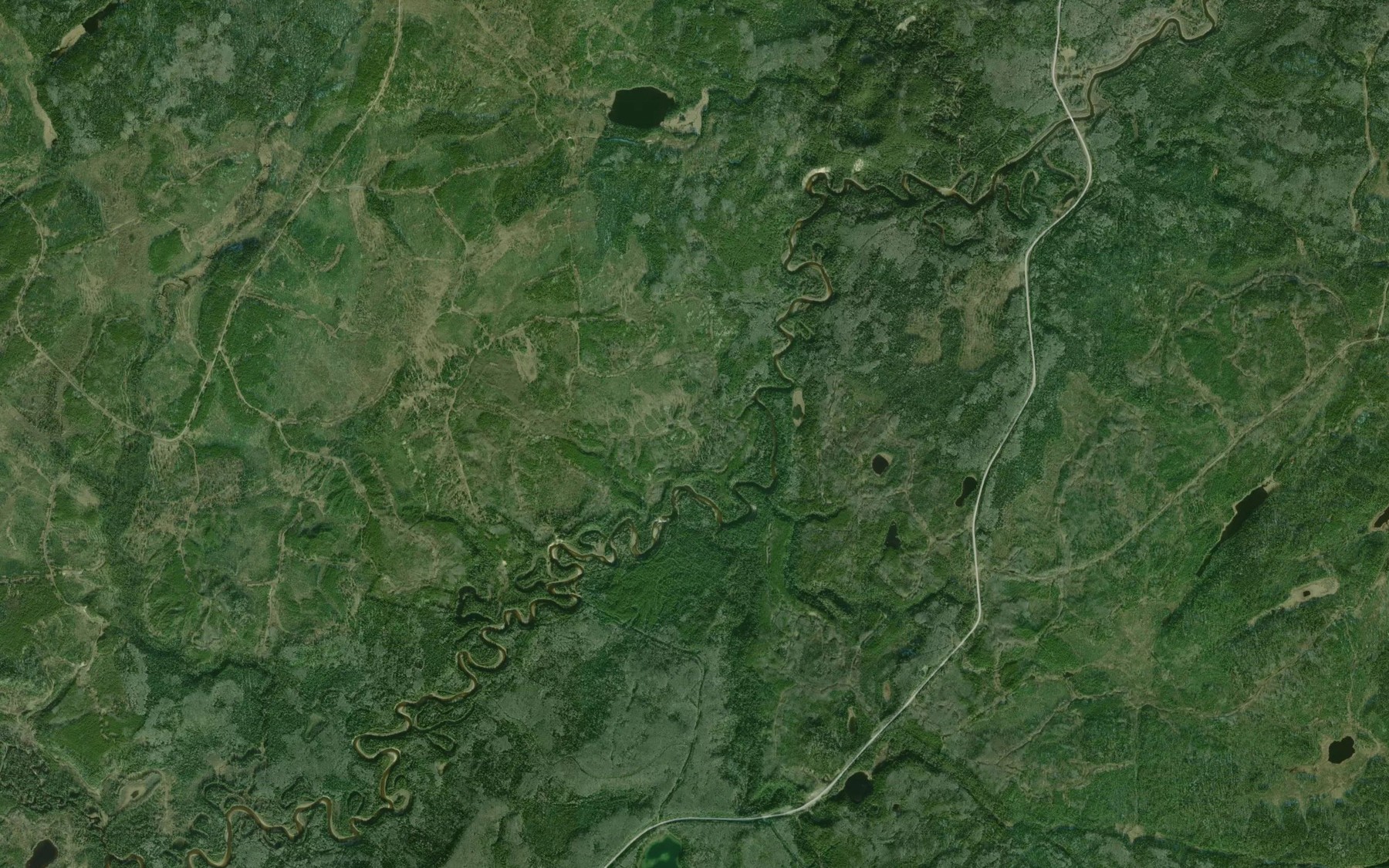 Satellite map of the South Gowan Creek