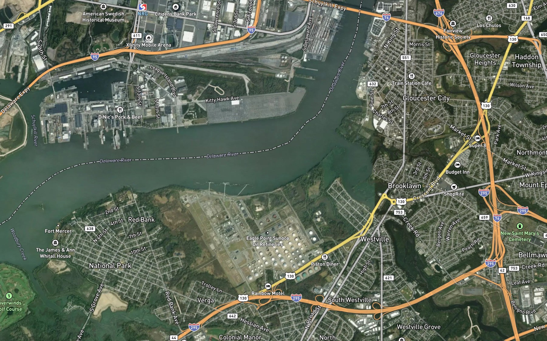 Satellite map of the Horseshoe Bend