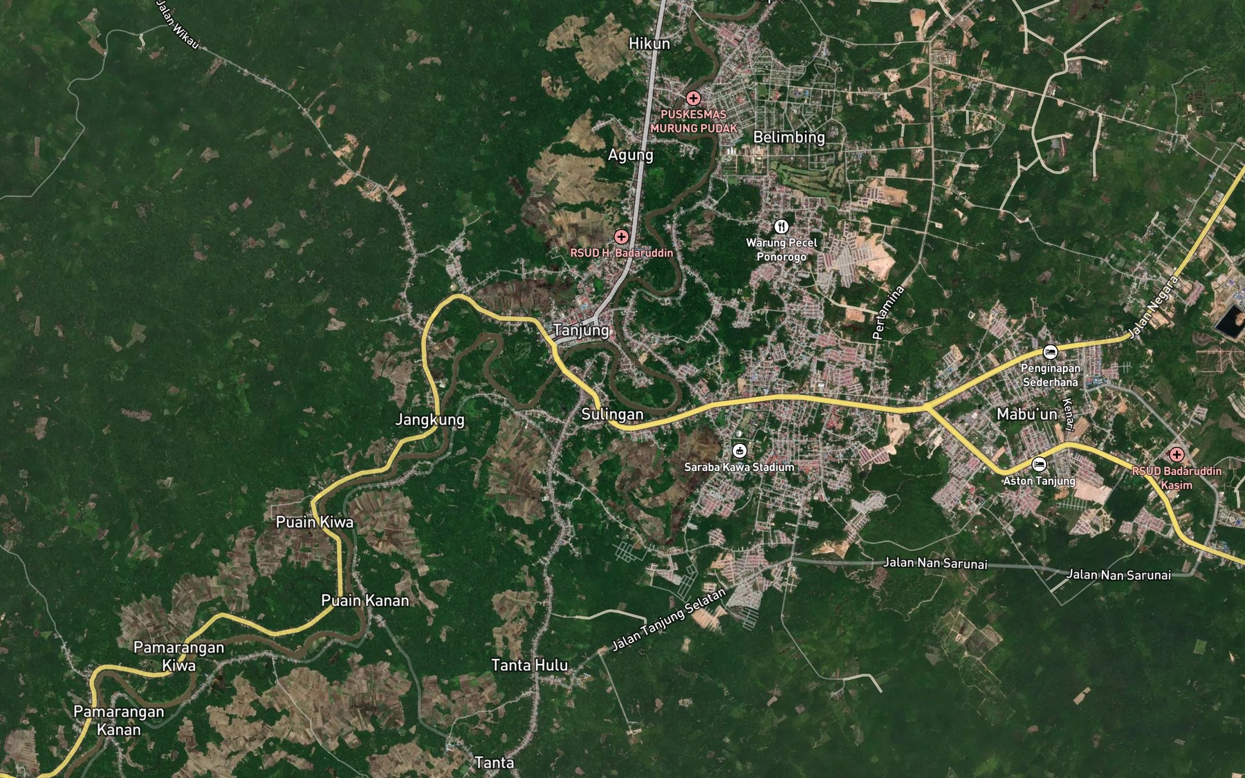 Satellite map of the Sungai Jangkung