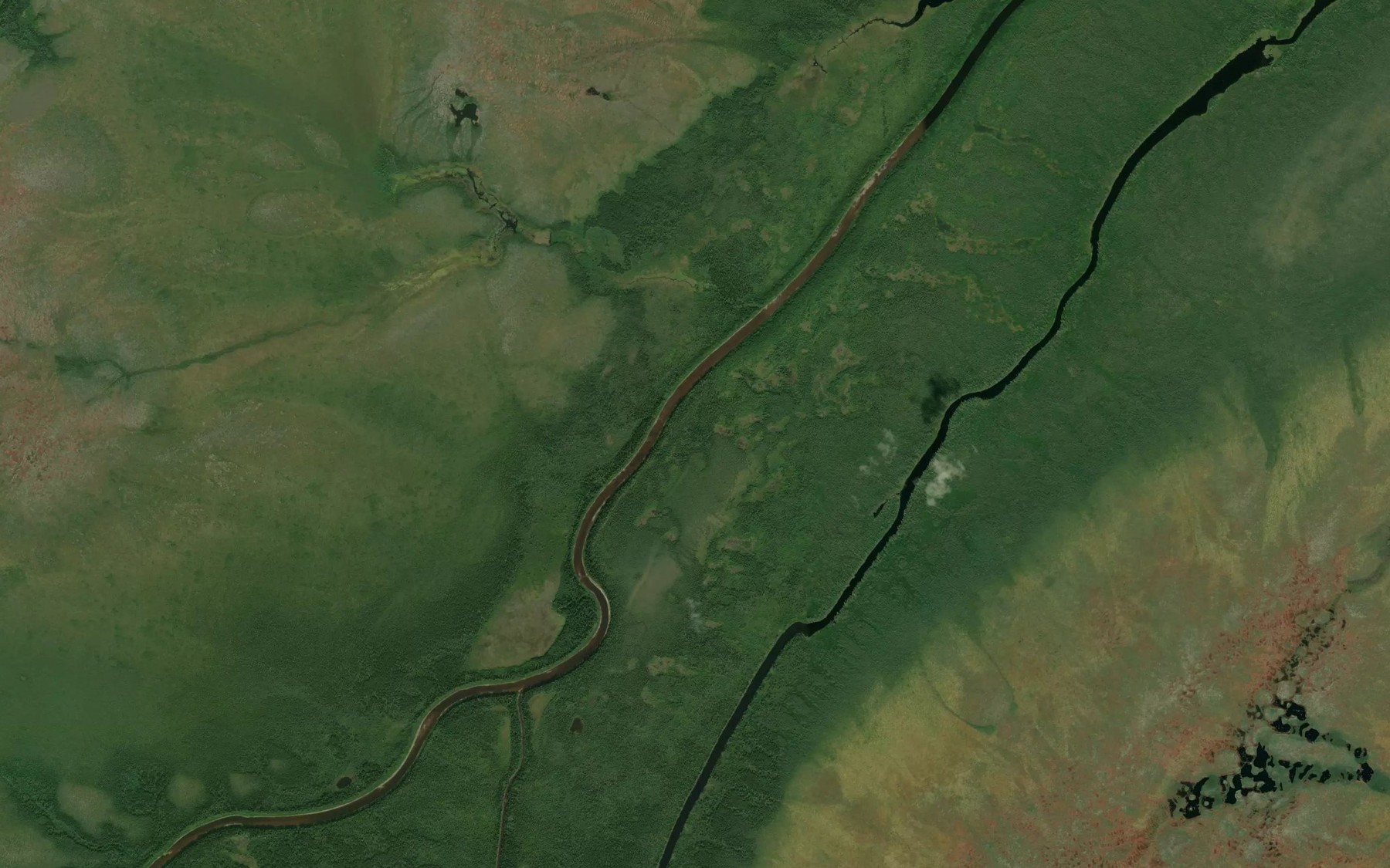 Satellite map of the Sagesigan River