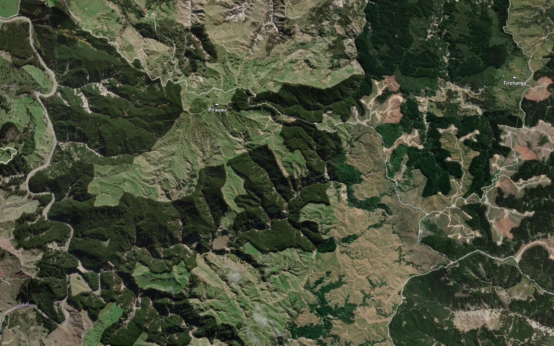 Satellite map of the Waikopiro Stream