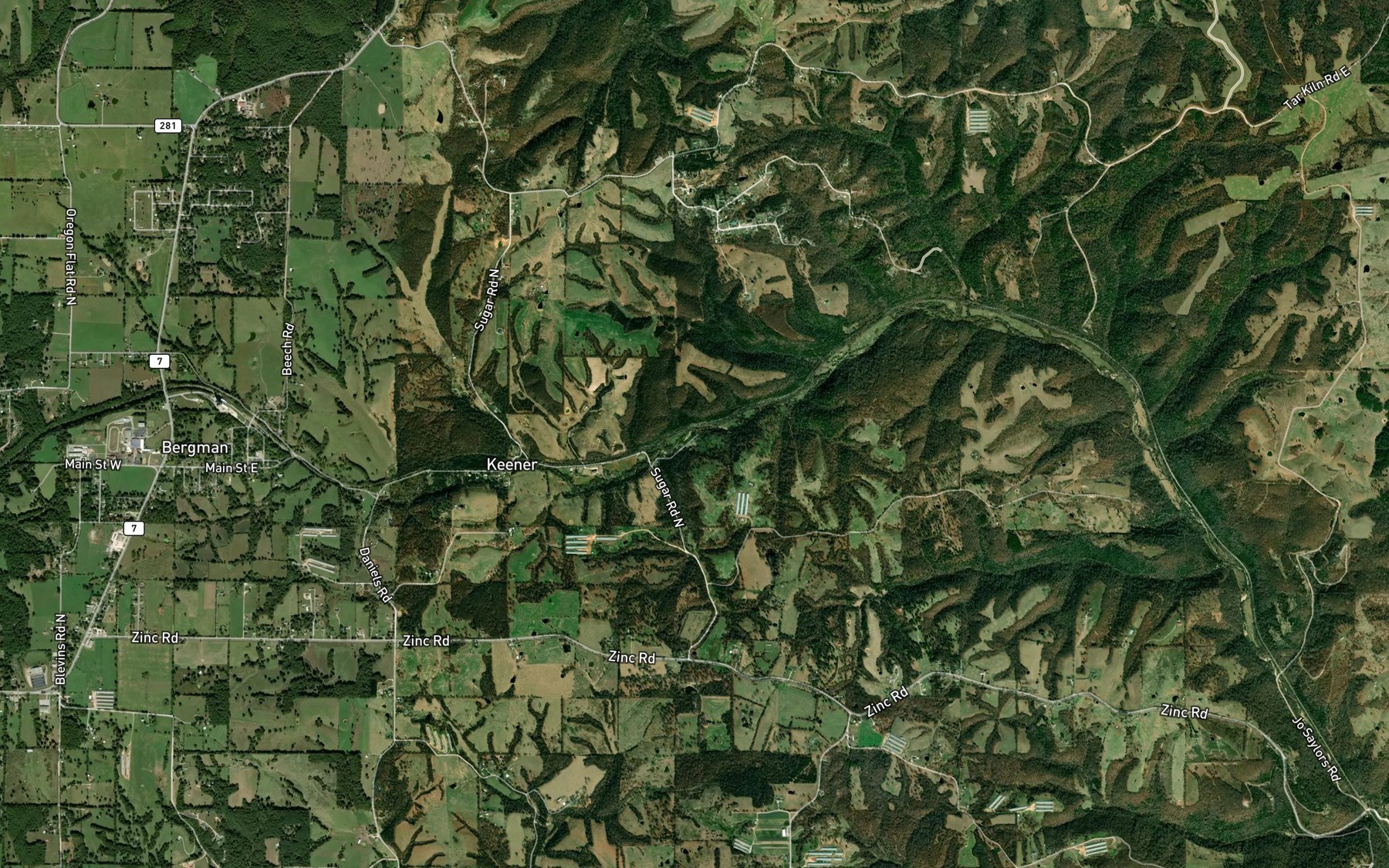 Satellite map of the Lone Star Spring