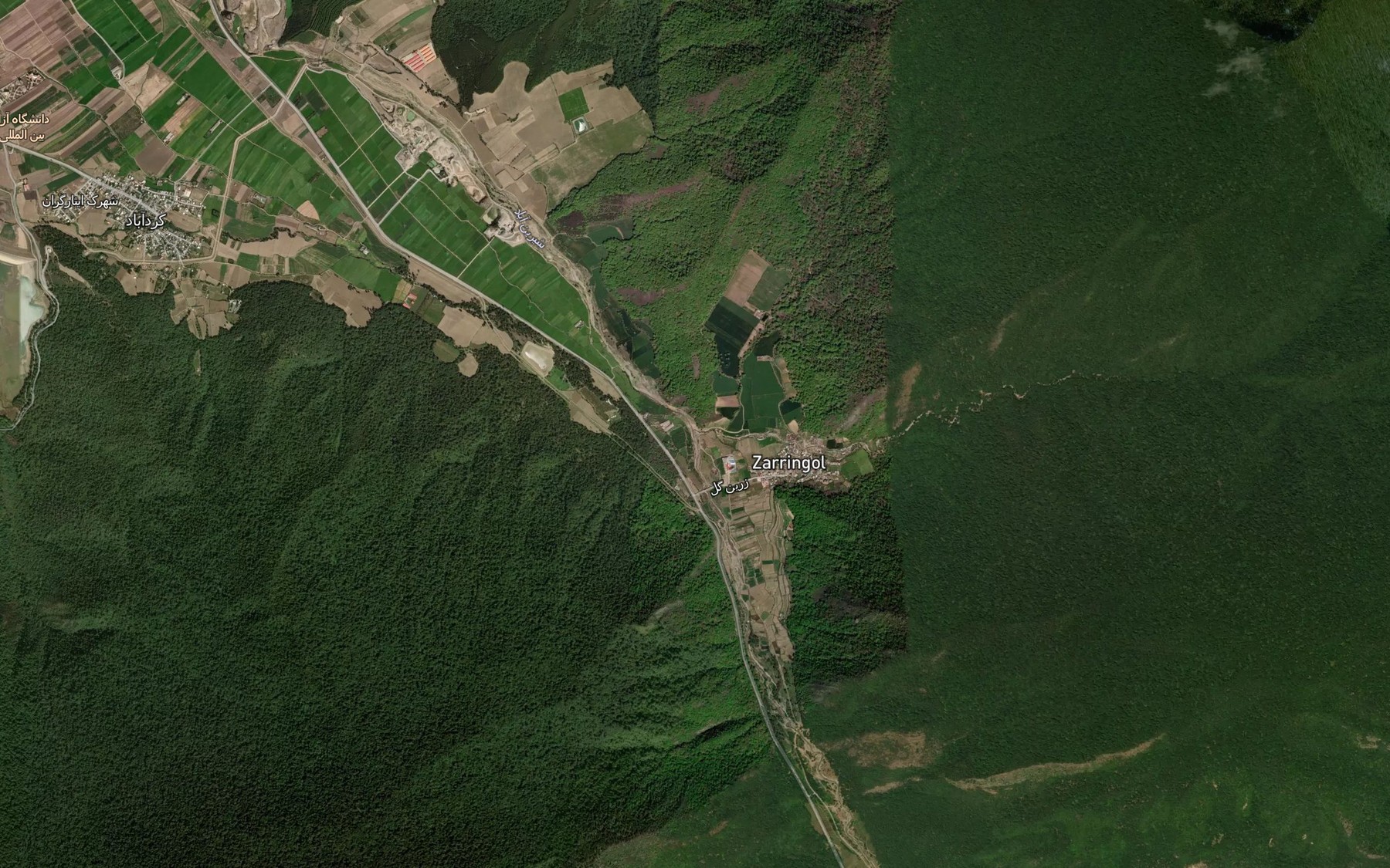 Satellite map of the Rudkhaneh-ye Shirinabad