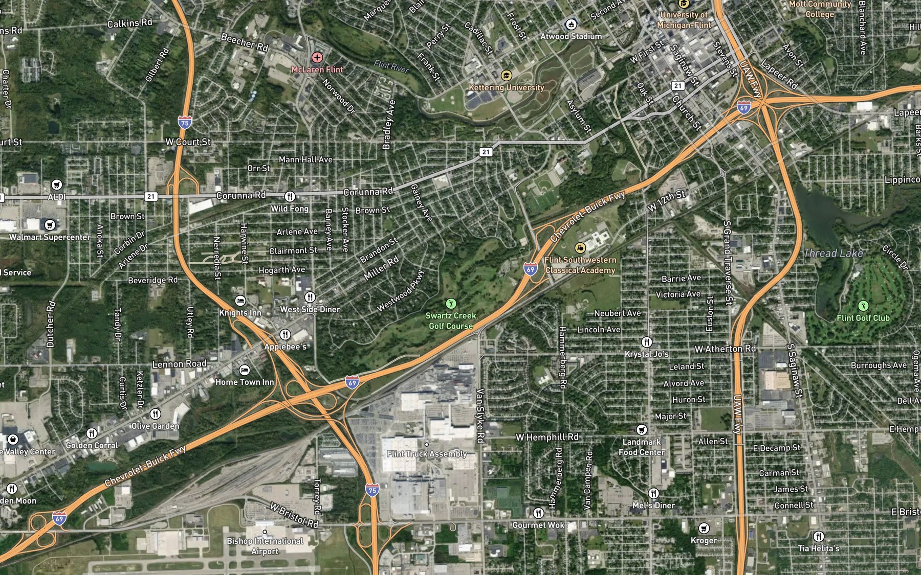 Satellite map of the Carman Creek