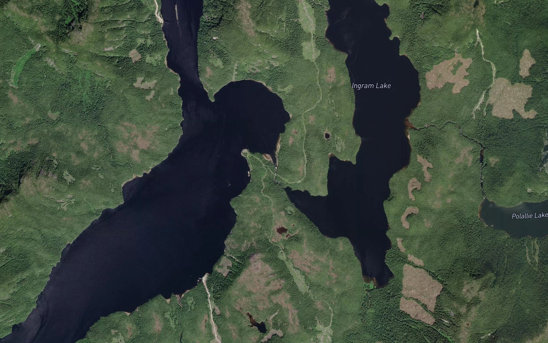 Satellite map of the Ingram Creek