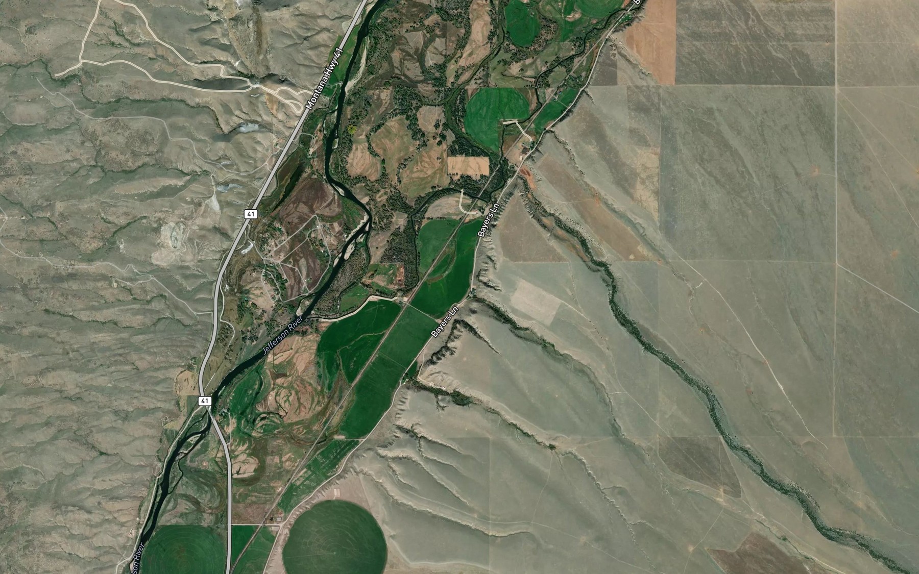 Satellite map of the Spring Reef Creek