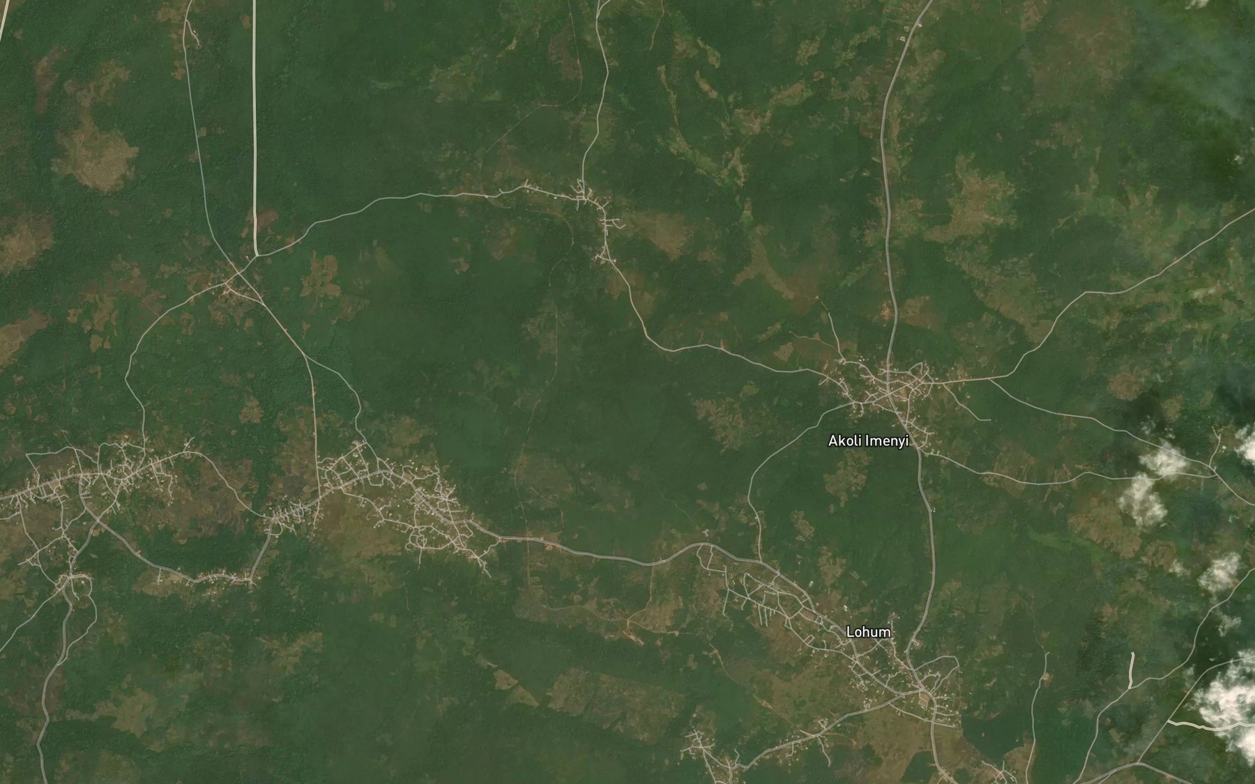 Satellite map of the River Aha