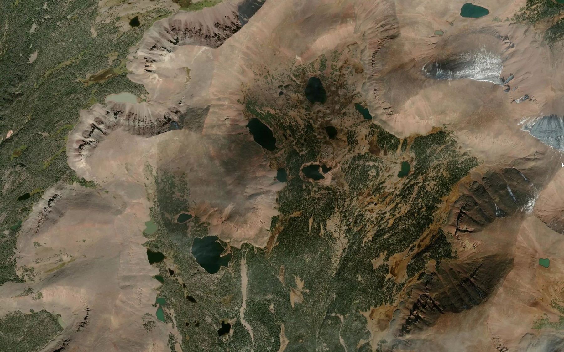 Satellite map of the East Timothy Lake