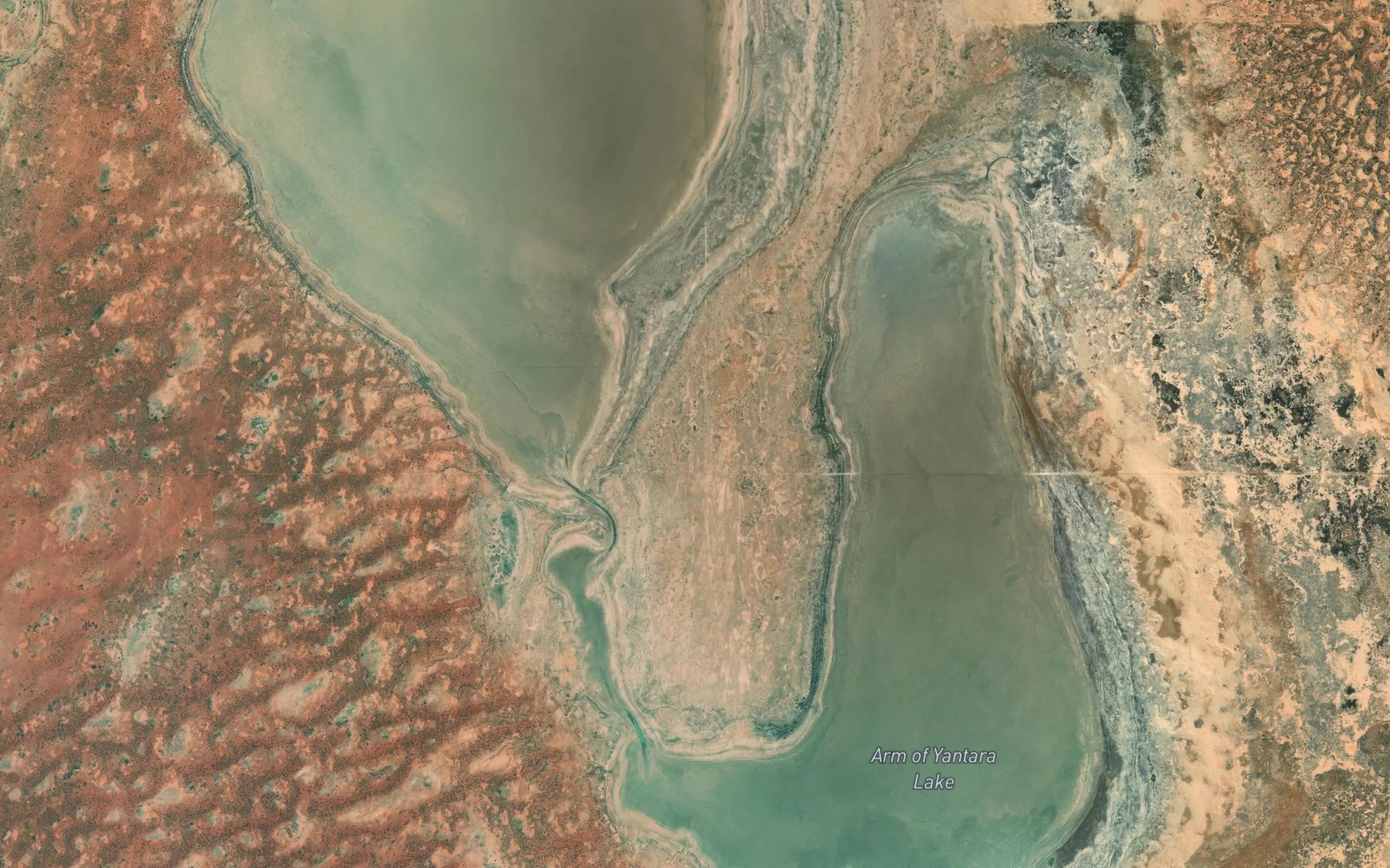 Satellite map of the Arm of Yantara Lake