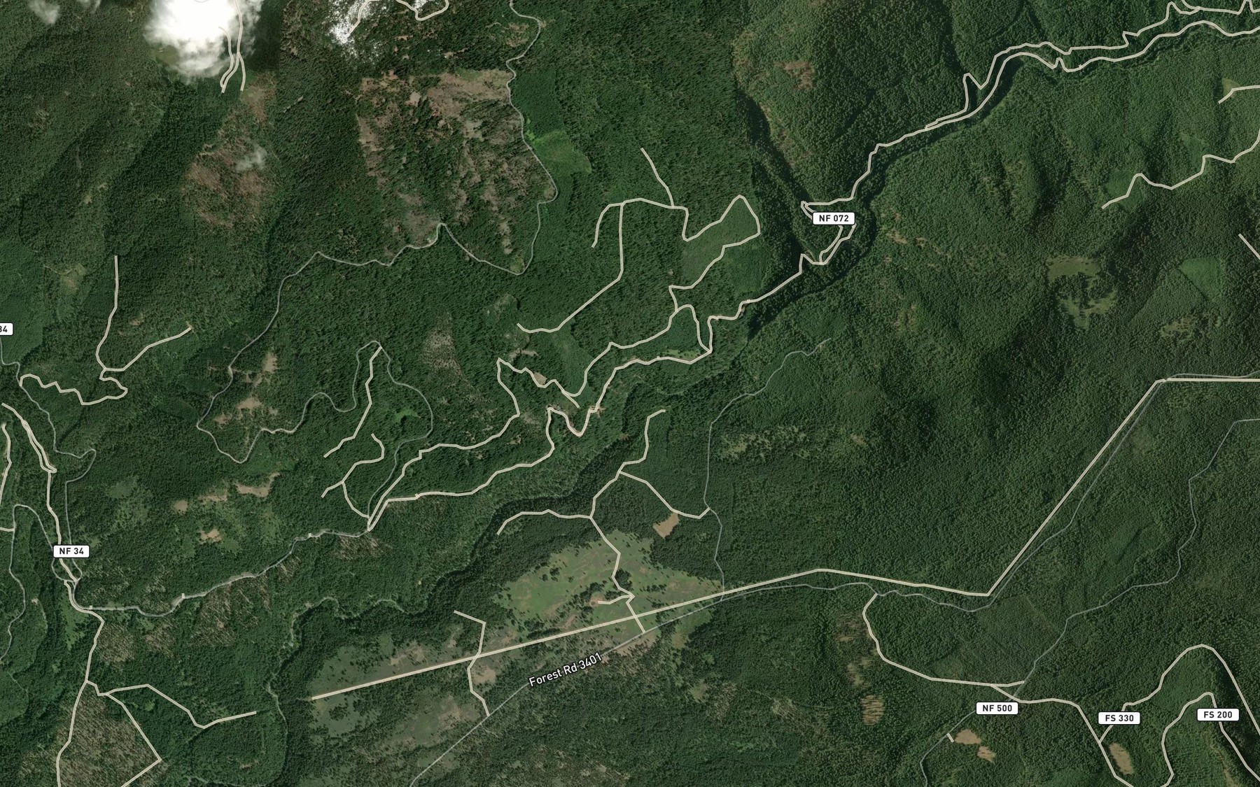 Satellite map of the Barkenberger Creek