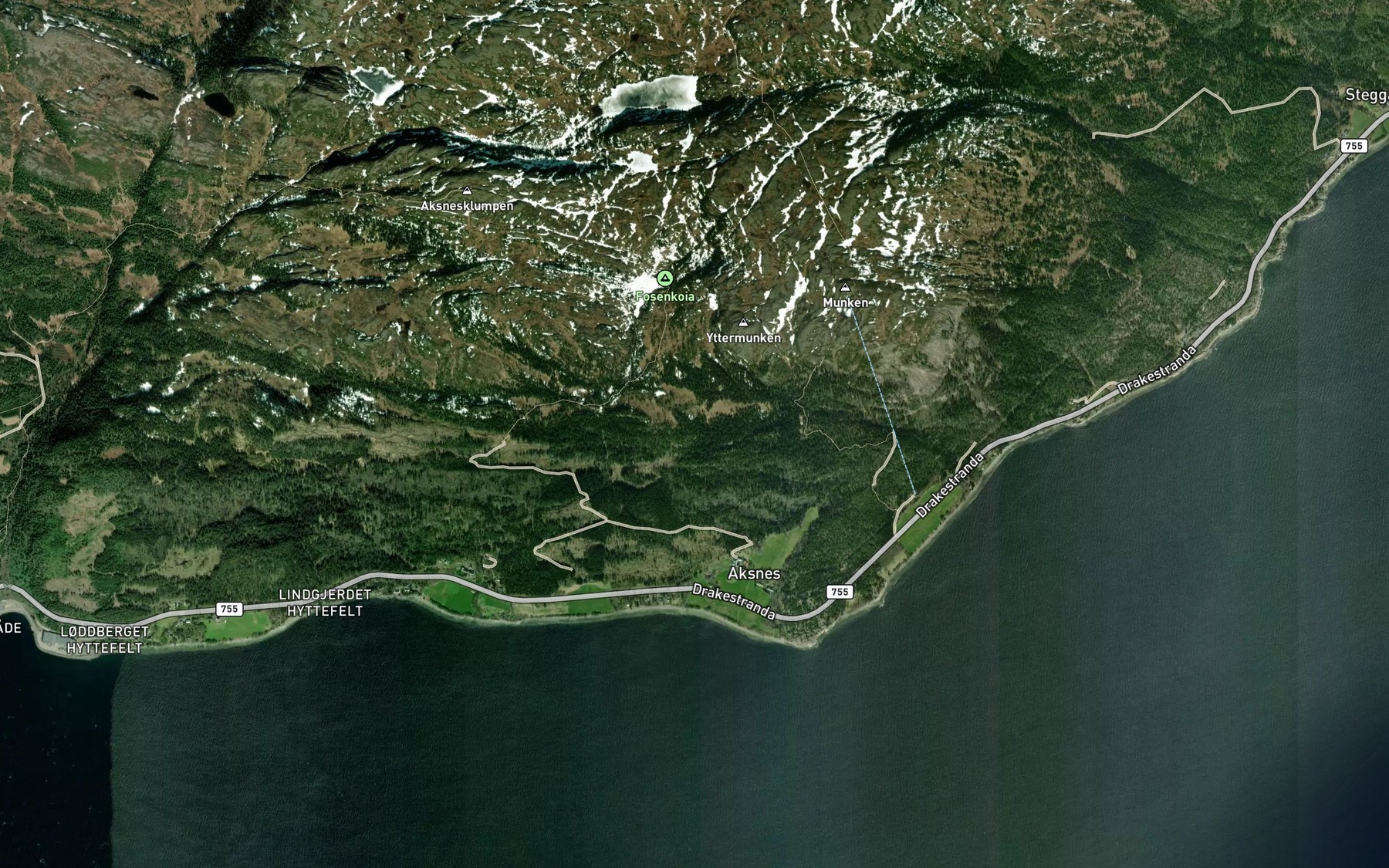 Satellite map of the Aksnesbekken