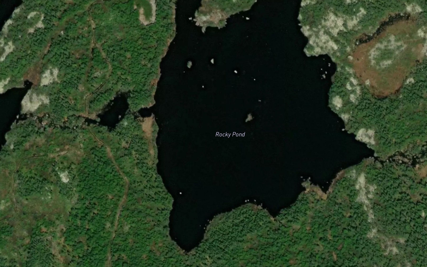Satellite map of the Rocky Pond