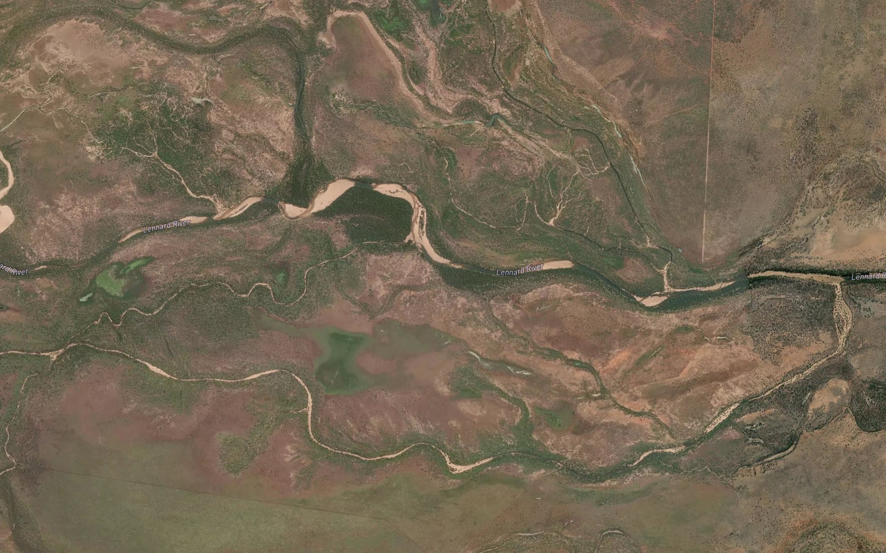 Satellite map of the Camiara Creek