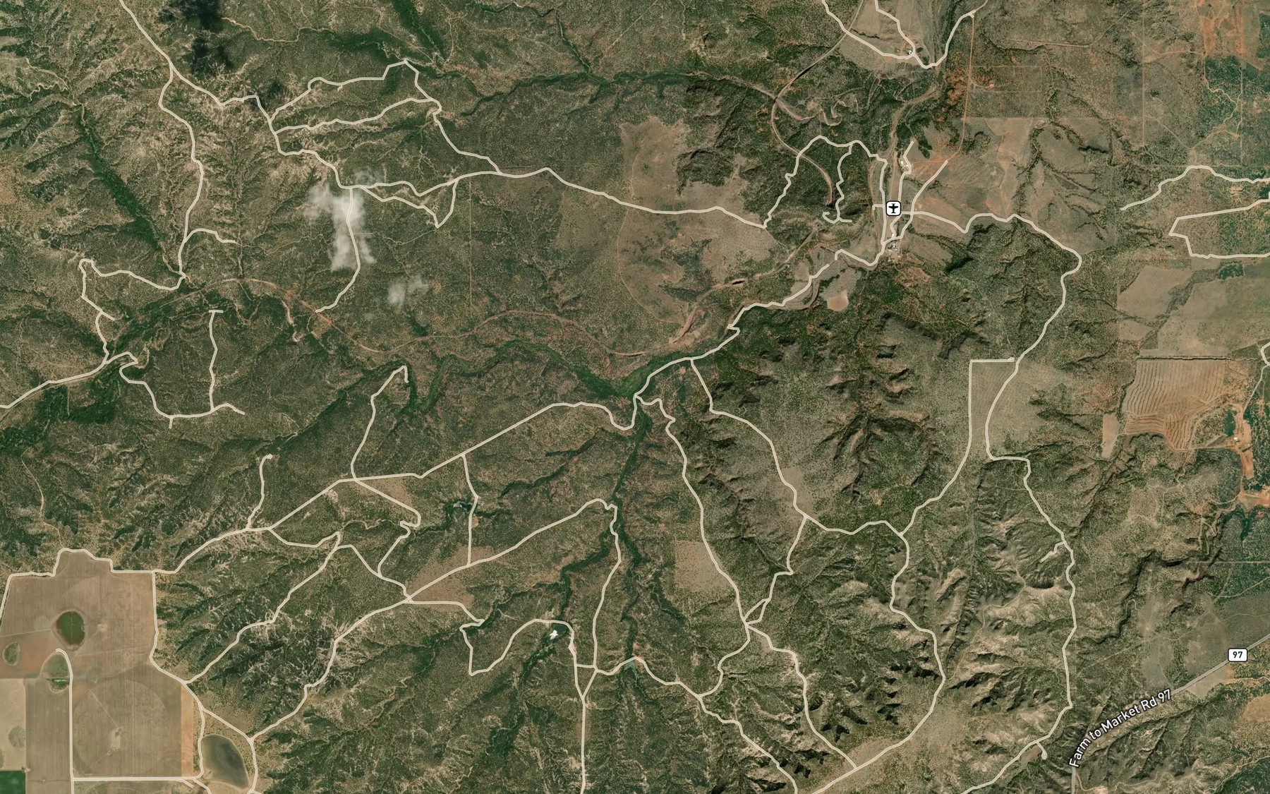 Satellite map of the Wilson Creek