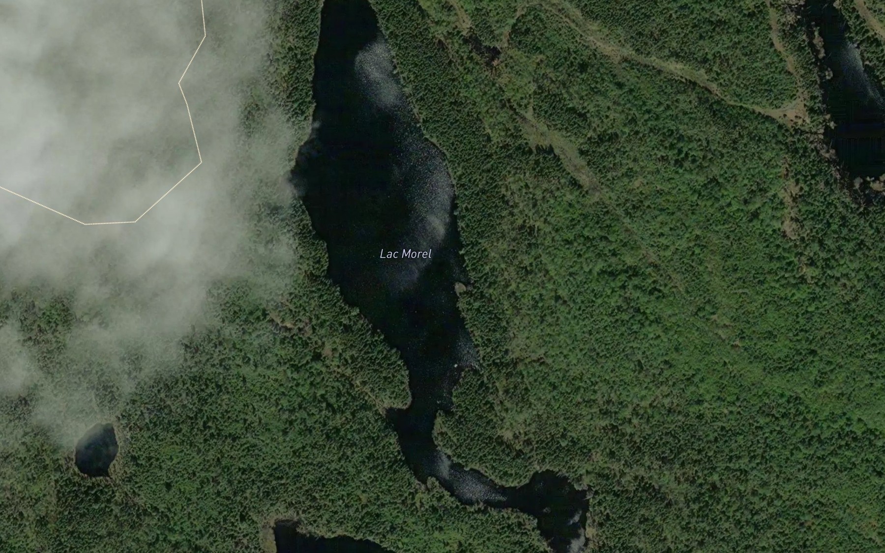 Satellite map of the Lac Morel