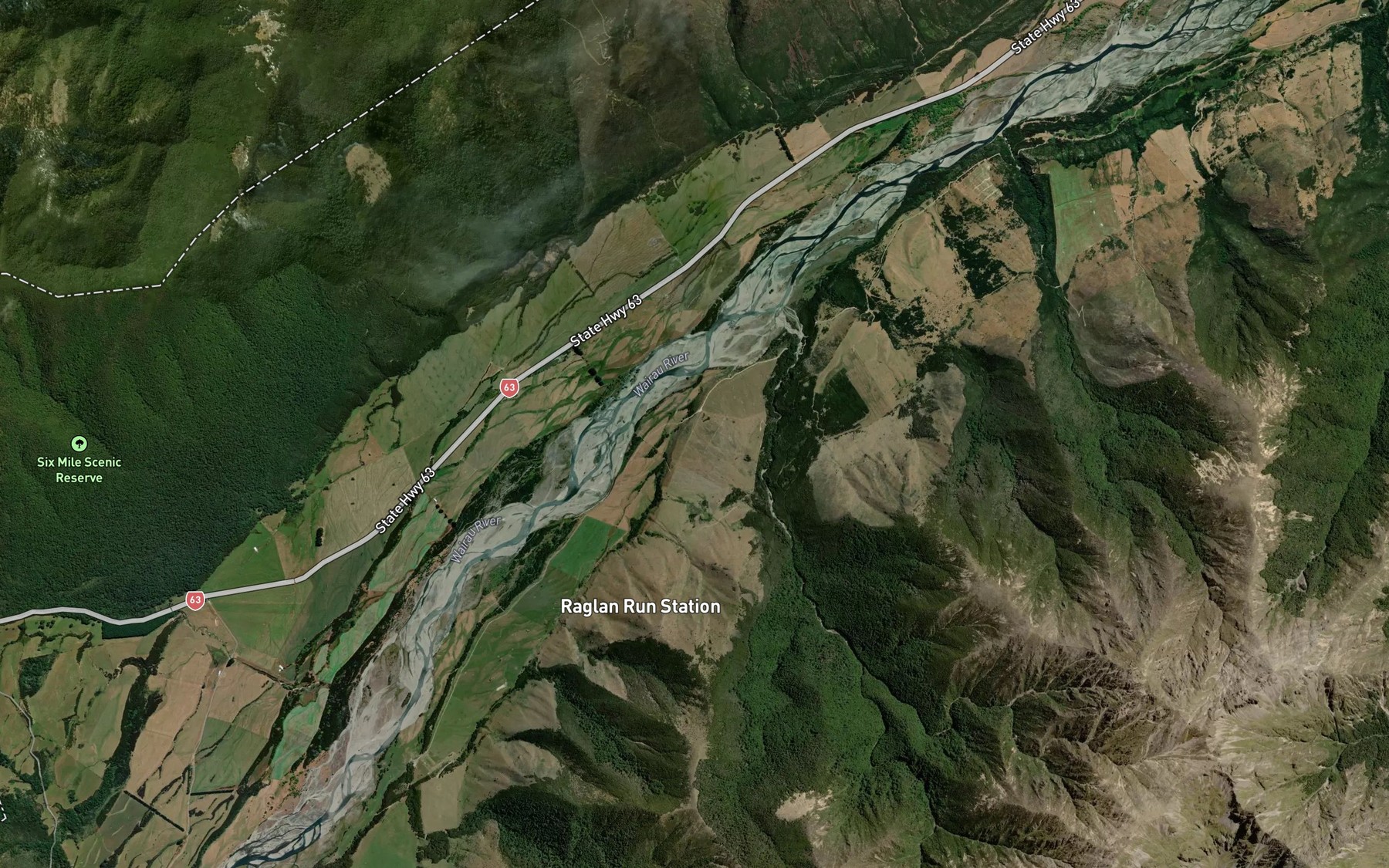 Satellite map of the Dover Stream