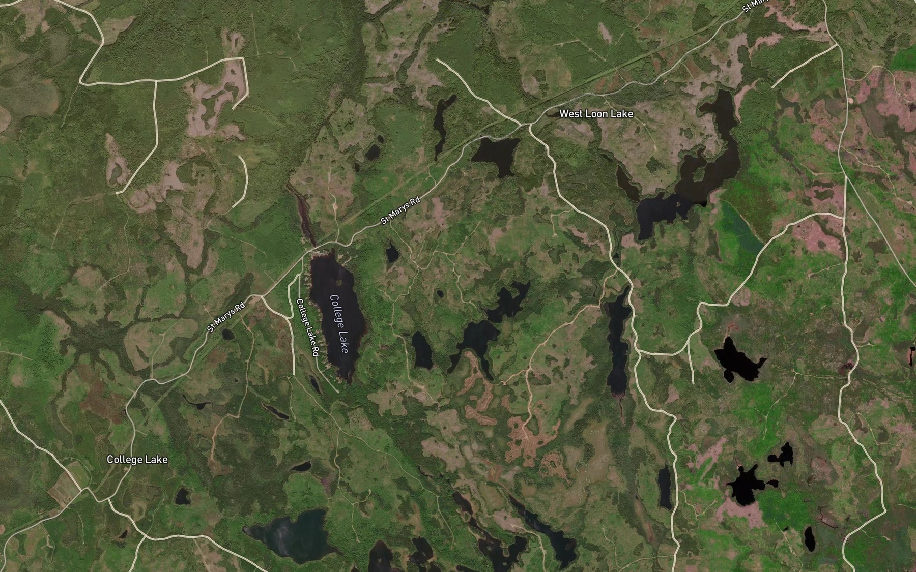 Satellite map of the Twin Lakes