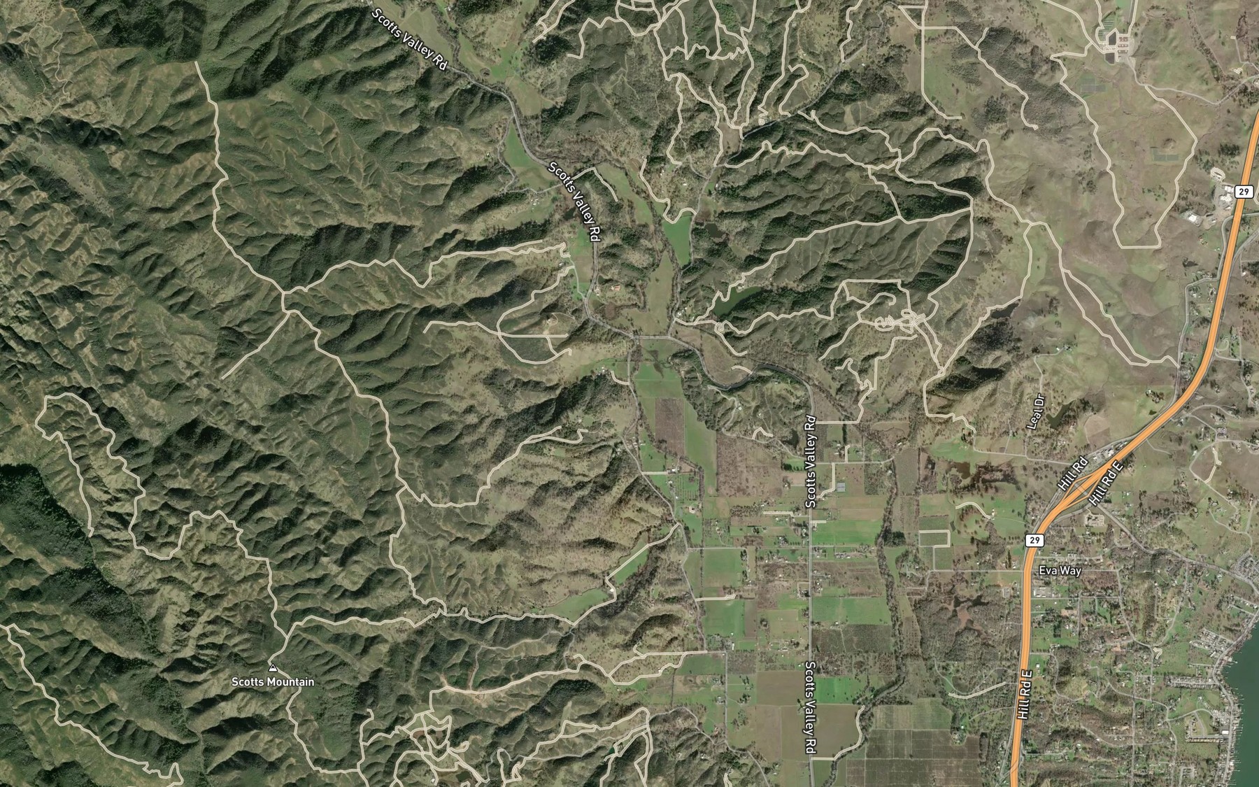 Satellite map of the Pool Creek