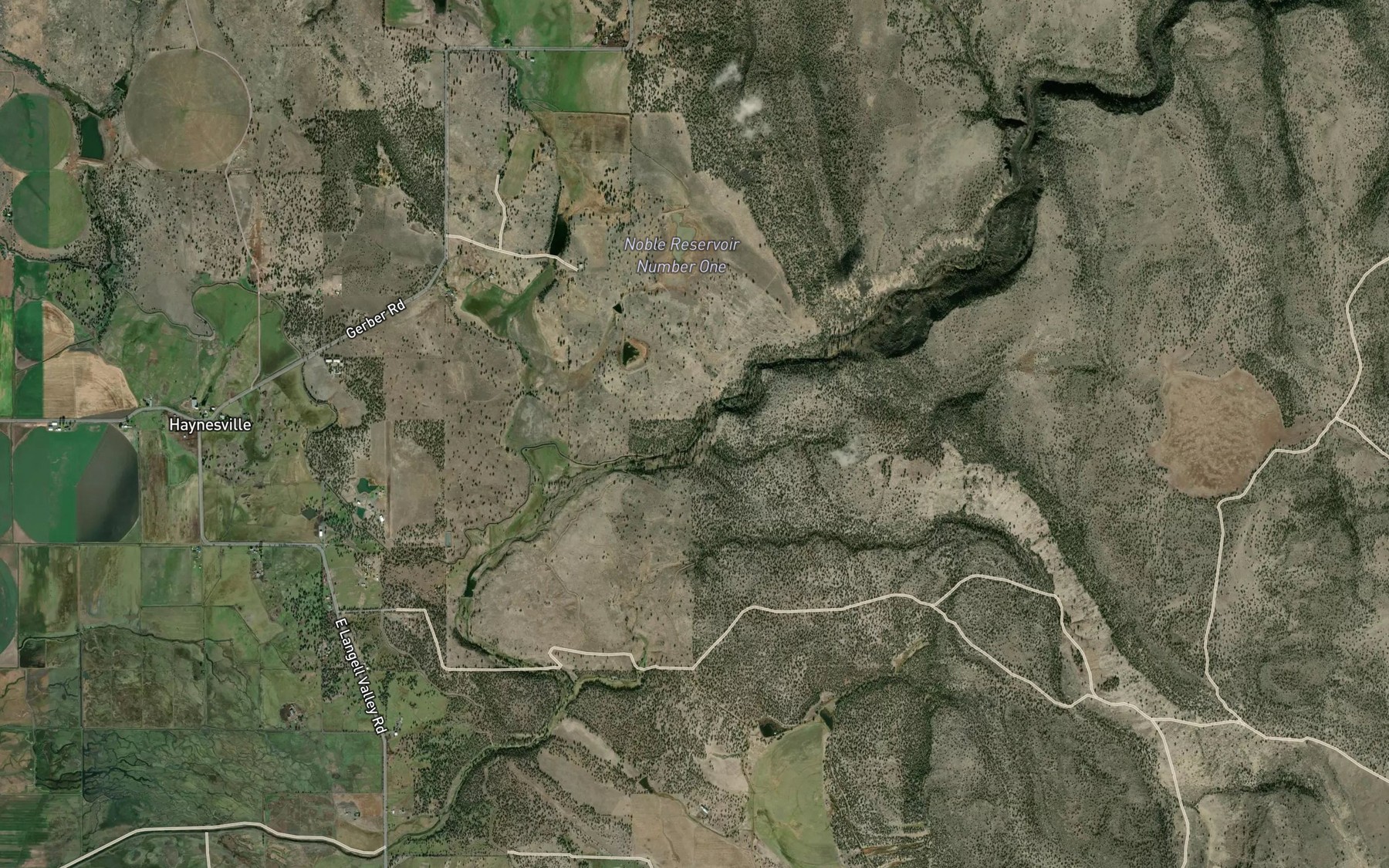 Satellite map of the Dobe Creek